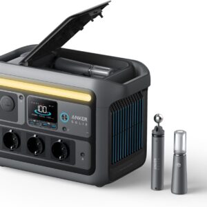Anker SOLIX C800 Plus Tragbare Powerstation, 1200W (1600W Spitzenleistung) Solargenerator für Campingbeleuchtung, 768Wh LiFePO4 Akku betriebens für Camping, Wohnmobil, Reisen, Stromausfall (Solarpanel optional)