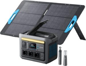 Anker SOLIX C800 Plus Tragbare Powerstation mit 100W Solarpanel, 1200W (1600W Spitzenleistung) Solargenerator für Campingbeleuchtung, 768Wh LiFePO4 Akku betriebens für Camping, Wohmobil, Reisen, Stromausfall
