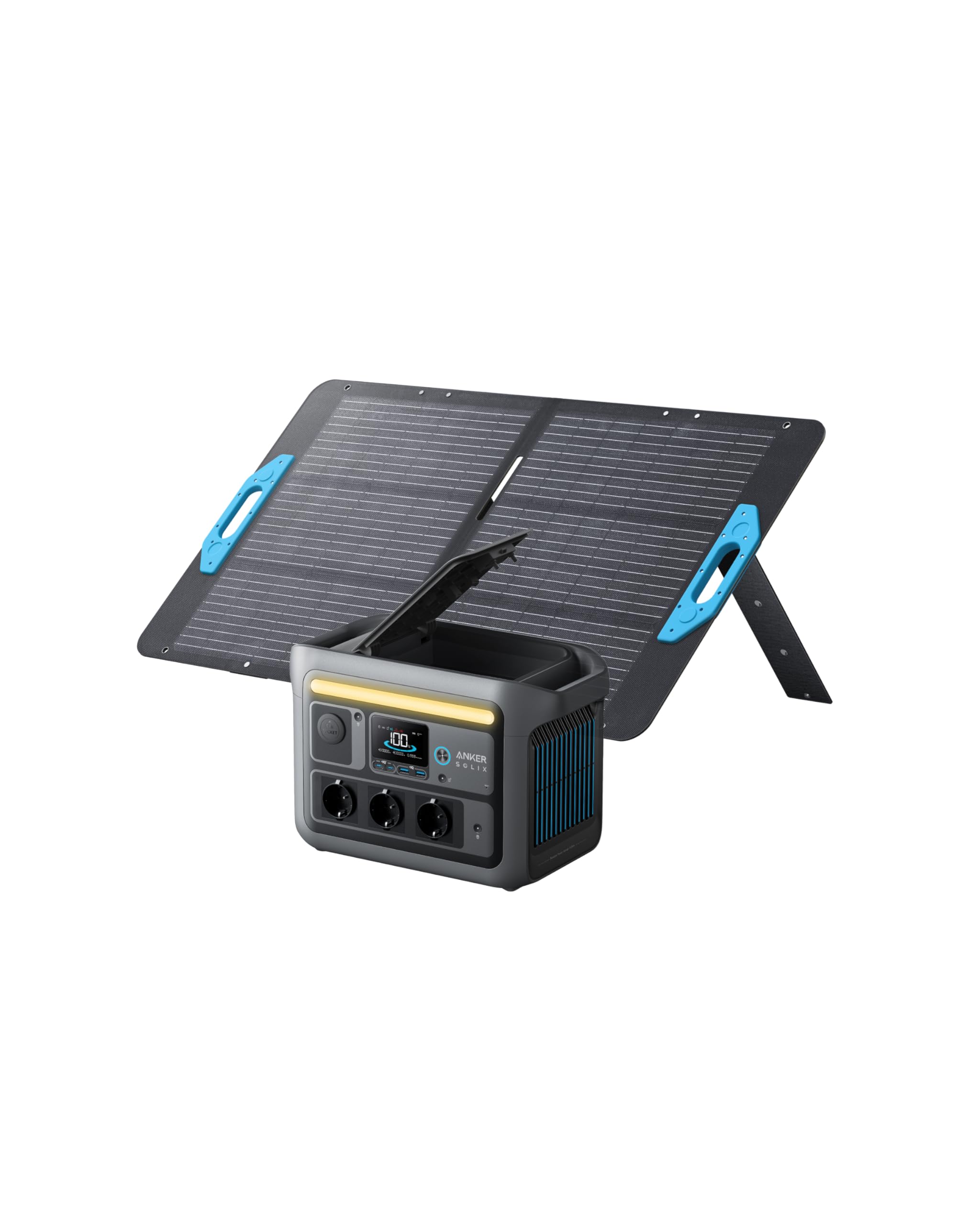Anker SOLIX C800 Plus Tragbare Powerstation mit 100W Solarpanel, 1200W (1600W Spitzenleistung) Solargenerator für Campingbeleuchtung, 768Wh LiFePO4 Akku betriebens für Camping, Wohmobil, Reisen, Stromausfall - Image 2