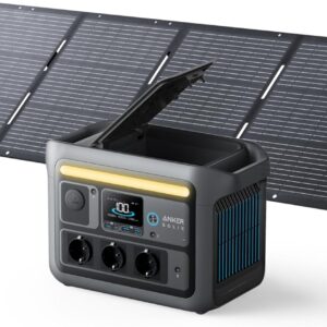 Anker SOLIX C800 Tragbare Powerstation mit 200W Solarpanels, 1200W (1600W Spitzenleistung) Solargenerator, 100% Akku betrieben in 58 Min., 768Wh LiFePO4 Akku betriebens für Camping, Wohnmobil, RV, Reisen, Stromausfall