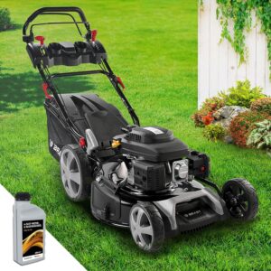 BRAST® Benzin Rasenpflege Gerät mit Antrieb | 5,2kW (7PS) | 55cm Schnittbreite | viele Modellreihee | TÜV | 30-80mm Schnitthöhe | 60L Fangkorb | 4 Takt OHV Motor | Stahlgehäuse | Speed