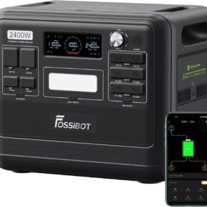 FOSSIBOT F2400 Solargenerator, Tragbare Powerstation 2048Wh LiFePO4 Batterie-Backup mit 2400W AC Ausgängen (4800W Peak), Strom station für Outdoor-Camping, Wohnmobil-Reisen, Hausgebrauch
