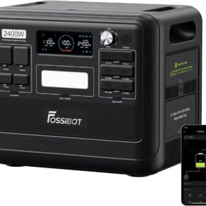 FOSSiBOT Tragbare Powerstation 2048Wh LiFePO4 Mobiler Solargenerator mit 230V/2400W (Spitze 4800W), USB und QC, Mobile Stromspeicher für Outdoors, Strom Station für Camping, Reisen