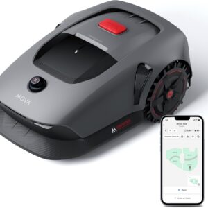 MOVA 1000, Mähroboter 3D-LiDAR kabellose Einrichtung & genaue Kartierung bis 1.000 m², Smarte Hindernisvermeidung, App-Steuerung, Verbesserte Geländeräder, U-förmiges Schneiden, Schnelles Laden